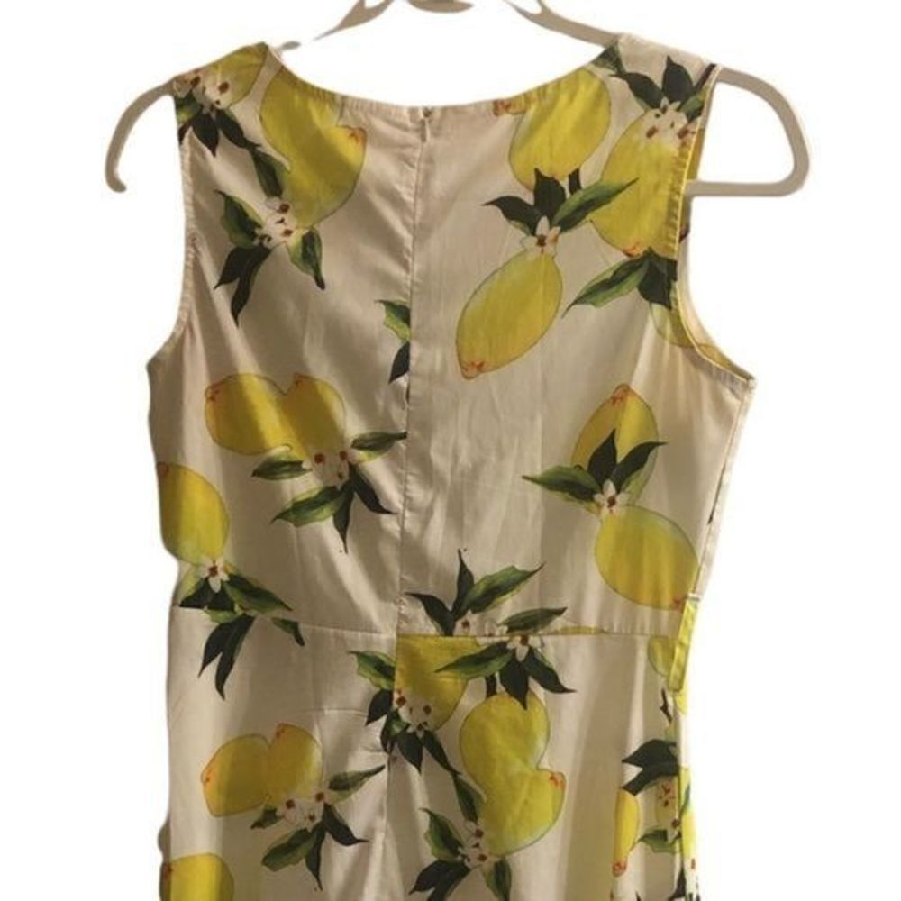 Lemon Print Sleeveless Fit &‎ Flare Sun Dress Size Medium - Picture 4 of 8